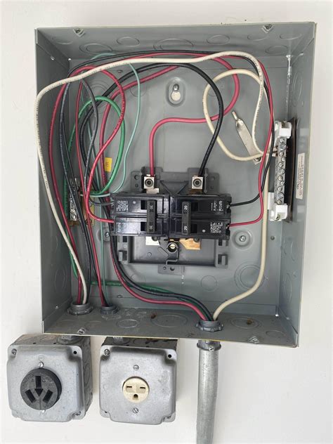 garage electrical breaker box|30 amp subpanel in garage.